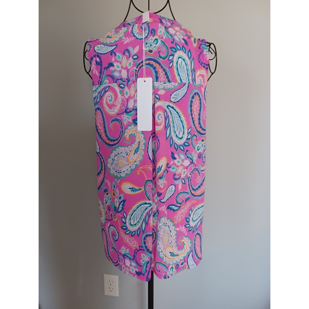 Dear Scarlett NWT Womens Shirt Sz M Pinks Paisley Flowy Lightweight - Picture 2 of 4